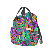 Load image into Gallery viewer, Leaky Squeaky BOOM! on Teal - Banksy Backpack