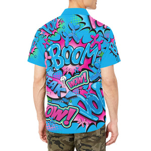 Party shirt with balloon dogs hot pink and blue