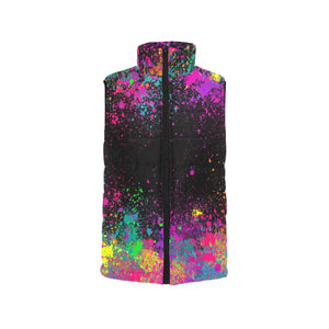 Face Painter Clothing Puffer Vest with Paint Splatter design