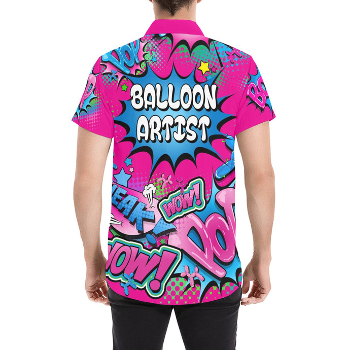 Balloon Artist professional shirt in pink and blue 