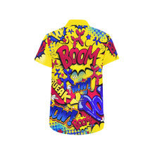 Load image into Gallery viewer, Comic book balloon dog shirt red, yellow and blue for balloon artists