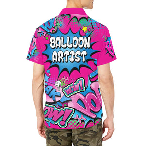 Balloon dog party shirt with pocket for professional balloon twisters