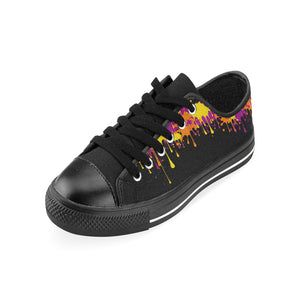 Dripping paint on Black - Men's Sully Canvas Shoe (SIZE 6-12)