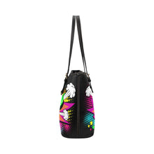 Load image into Gallery viewer, comic style balloon dog tote bag, made from synthetic leather - Black