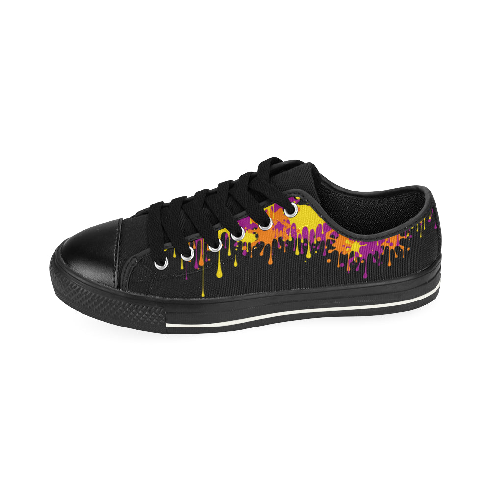 Dripping paint on Black - Men's Sully Canvas Shoe (SIZE 13-14)