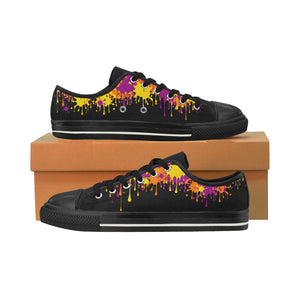 Dripping paint on Black - Men's Sully Canvas Shoe (SIZE 13-14)