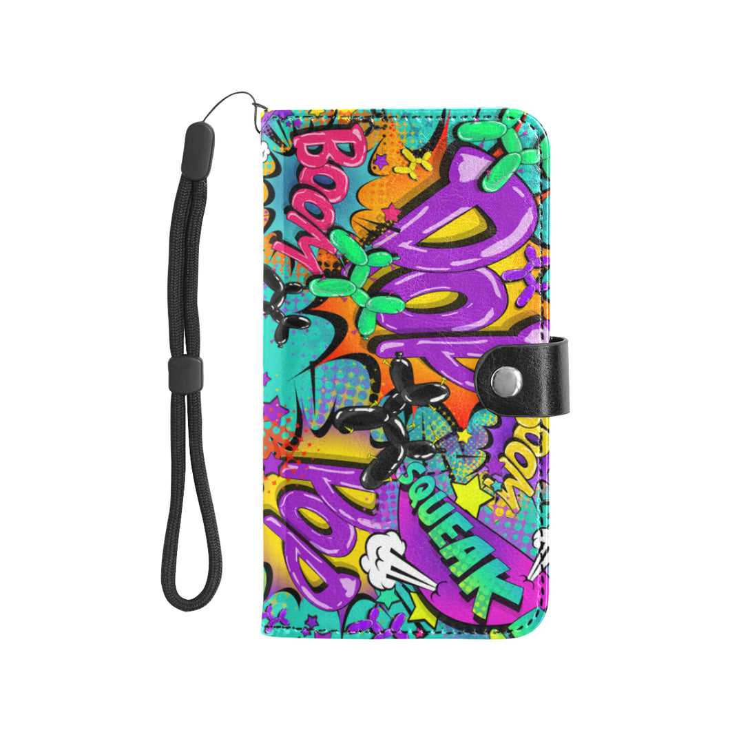 Leaky Squeaky BOOM! on Teal - 2 in 1 Phone Case and Wallet - LARGE