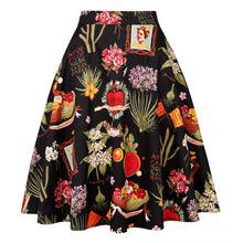 Load image into Gallery viewer, Frida Kahlo on black - Juliette Swing Skirt
