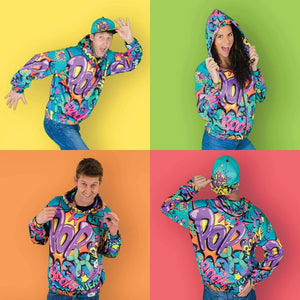 Leaky Squeaky BOOM! on Teal - Classic Men's Hoodie (3XL-4XL)