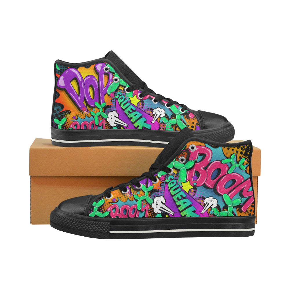 Colourful pop art High Tops with balloon animals