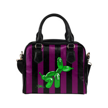 Load image into Gallery viewer, Squatting Dog - Gabi Handbag Purple and Green
