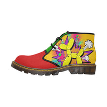 Load image into Gallery viewer, Yellow Comic Dog Clown Colours - Men&#39;s Wazza Canvas Boots (SIZE 7-12)