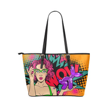 Load image into Gallery viewer, Squatting balloon dog tote bag in Orange, made from synthetic leather