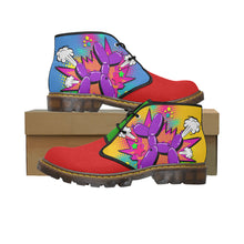 Load image into Gallery viewer, Purple Comic Dog Clown Colours - Men&#39;s Wazza Canvas Boots (SIZE 7-12)