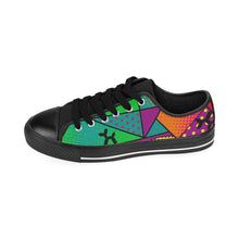 Load image into Gallery viewer, Colourful Black Dog - Kids Sully Canvas Shoes