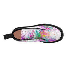 Load image into Gallery viewer, Jumping in Paint - White Ollie Combat Boots (SIZE US6.5-12)