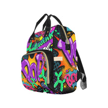 Load image into Gallery viewer, Leaky Squeaky BOOM! on Black - Banksy Backpack