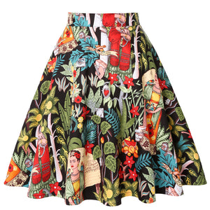 Frida Kahlo Jungle - Juliette Swing Skirt