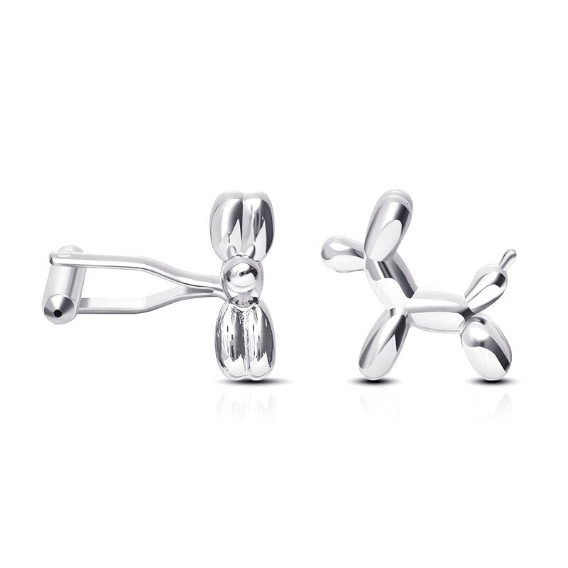 Sliver Balloon Dog Cufflinks