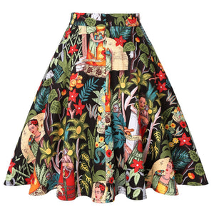 Frida Kahlo Jungle - Juliette Swing Skirt