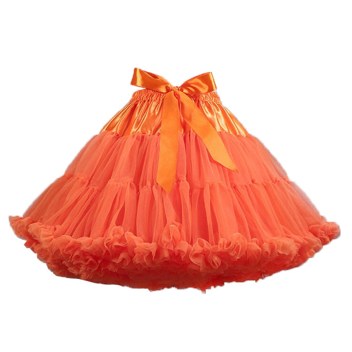 Orange petticoat short, soft and puffy for face painters and entertainers