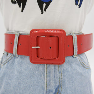 Red Patent Leather Belt