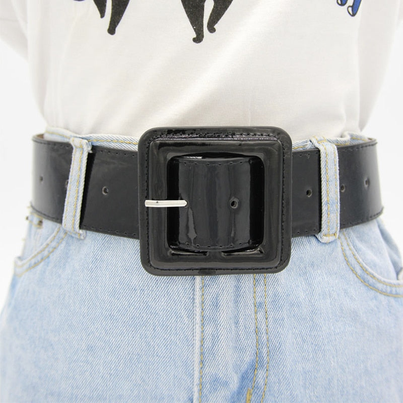 Black Patent Leather Belt