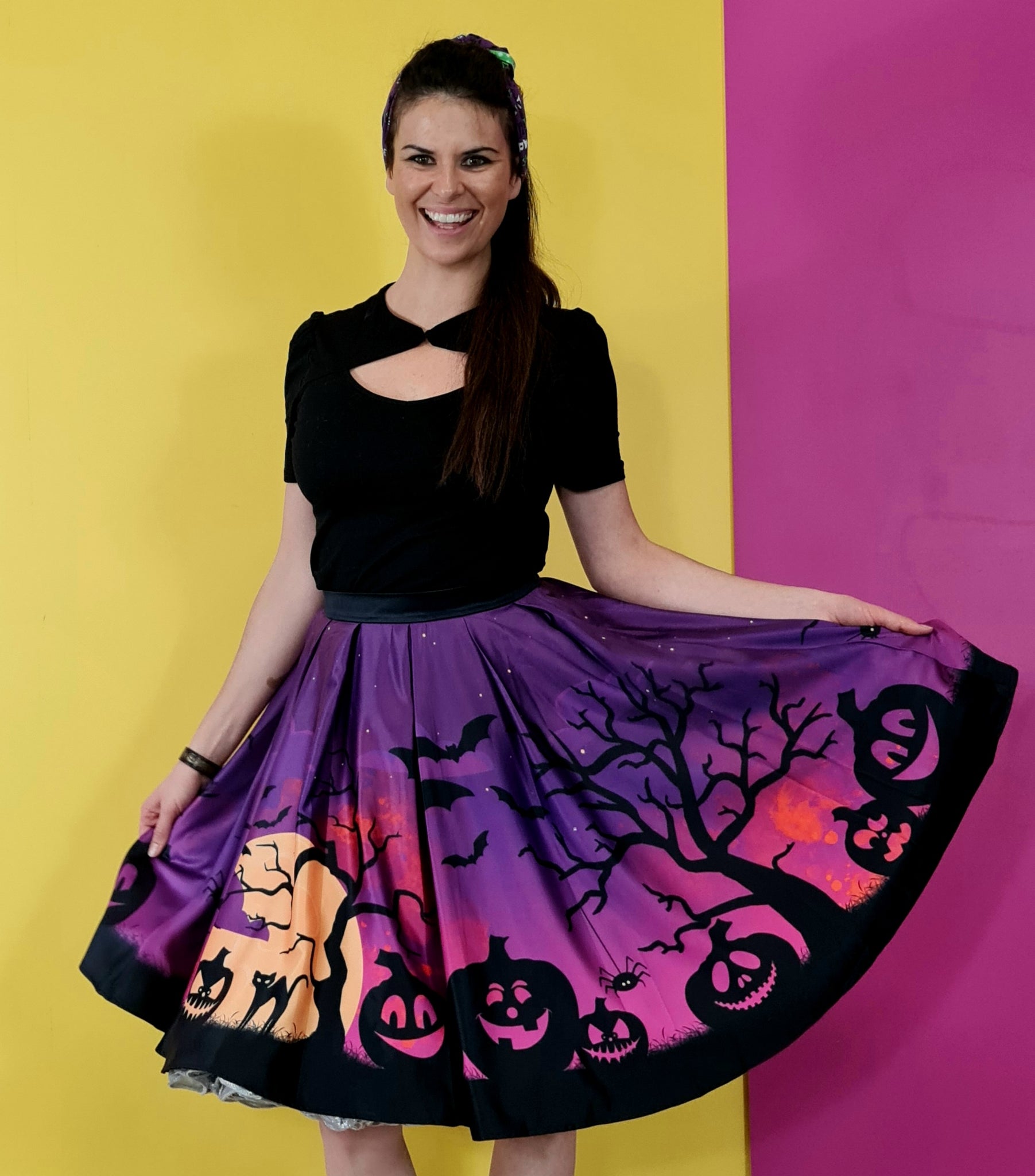 Halloween circle skirt cheap