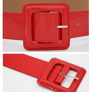 Red Patent Leather Belt
