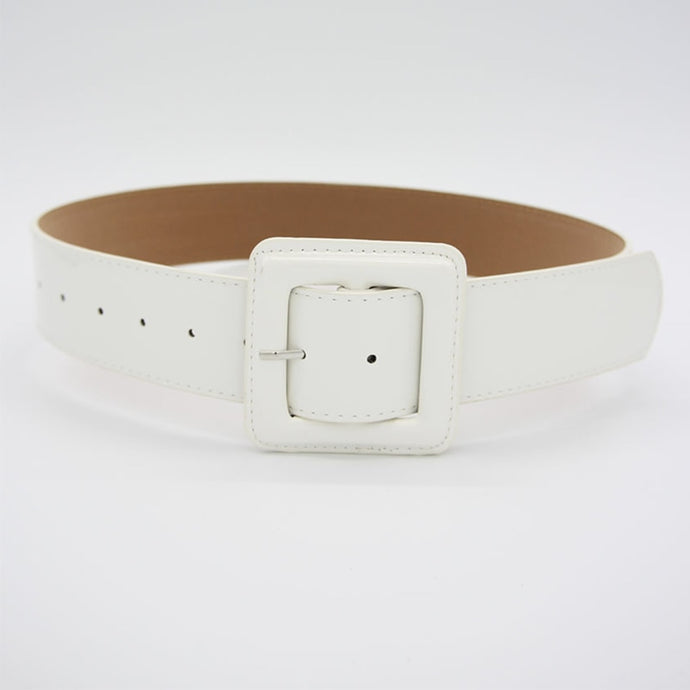 White Patent Leather Belt