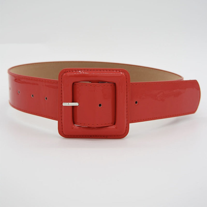 Red Patent Leather Belt