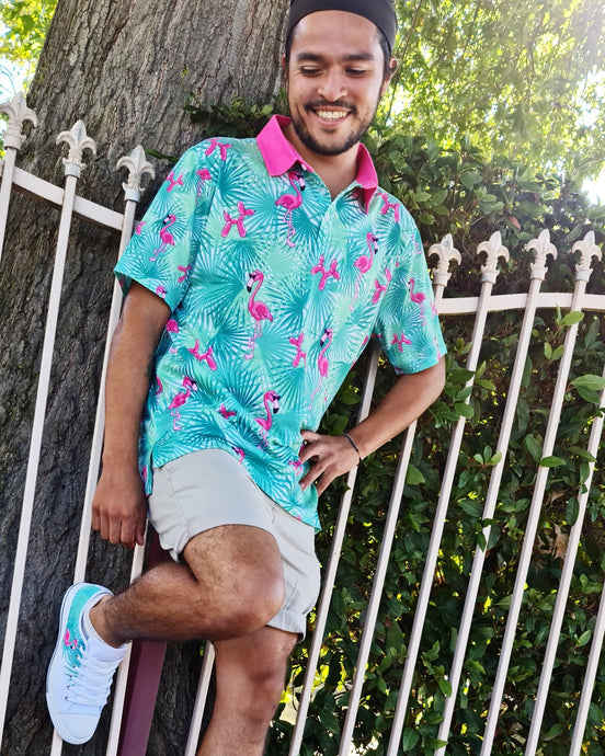 Flamingo Dog - Men's Polo Shirt
