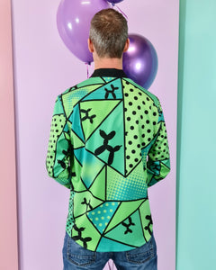 Green balloon dog shirt for balloon twisters and entertainers