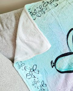 Fleece Baby blanket with balloon dog