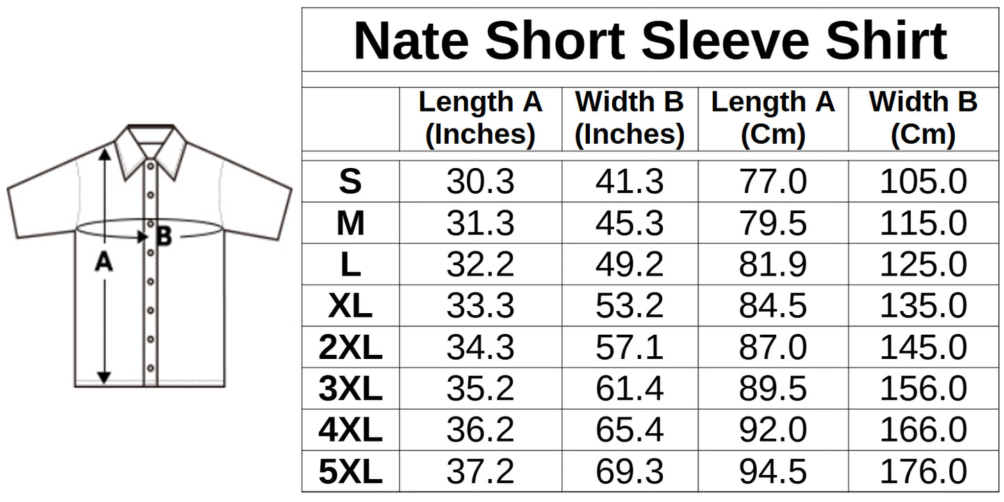 Deep Teal - Nate Short Sleeve Shirt (Small-5XL)
