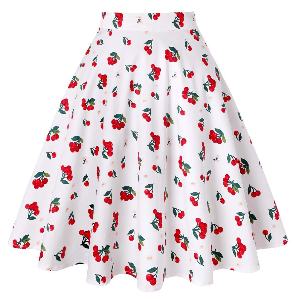 Cherries on White - Juliette Swing Skirt