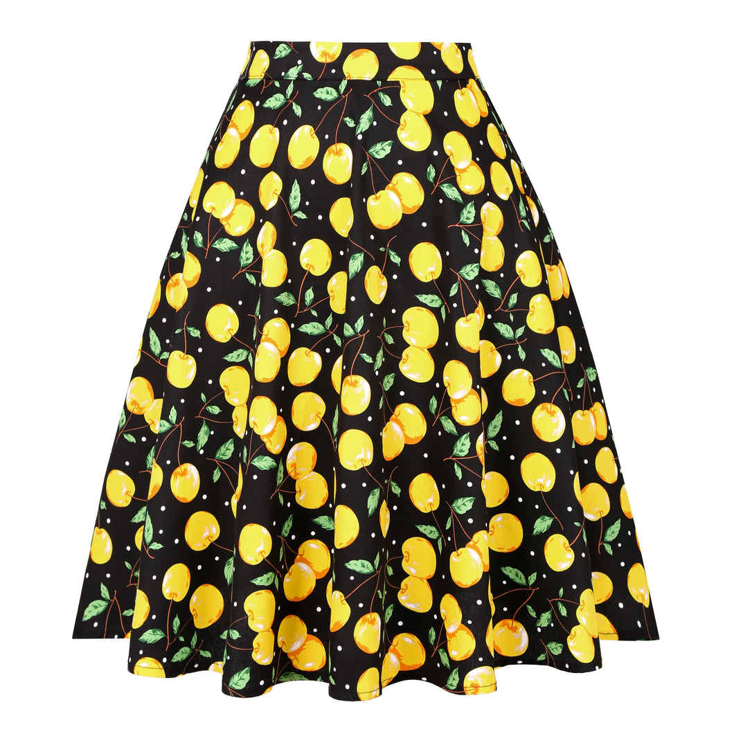 Yellow Cherries - Juliette Swing Skirt