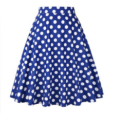 Load image into Gallery viewer, Blue with white Polka Dots - Juliette Swing Skirt
