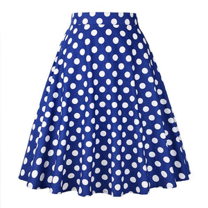 Blue with white Polka Dots - Juliette Swing Skirt