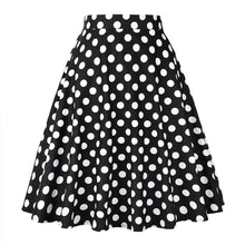 Load image into Gallery viewer, Black with white Polka Dots - Juliette Swing Skirt