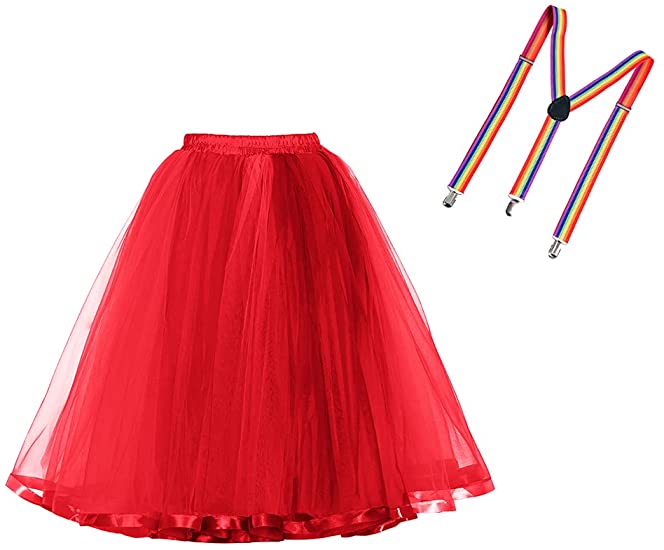 Red Tulle Petticoat for Clowns, Balloon Twisting and face Painters