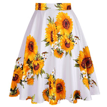 Load image into Gallery viewer, Sunflowers on White - Juliette Swing Skirt