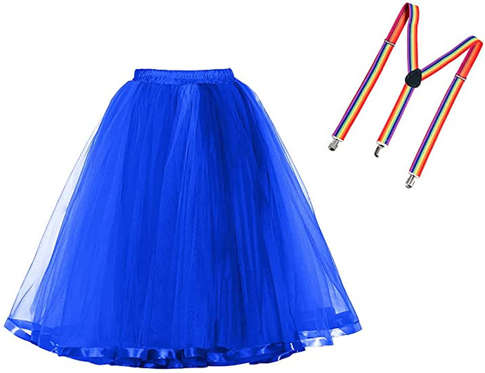 Royal Blue Tulle Petticoat for Balloon Twisting, Clowning, Face Painting and dancing