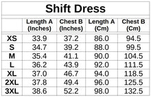 Load image into Gallery viewer, Flared Shift Dress Sizing Guide Balloon Dog Apparel