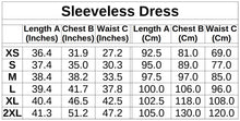 Load image into Gallery viewer, Balloon Fashion Sizing Guide for sleeveless dress