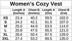 Balloon Dog Apparel Vest sizing guide