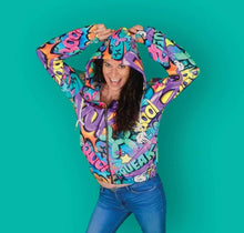 Load image into Gallery viewer, Leaky Squeaky BOOM! on White - Classic Women&#39;s Zip Hoodie (XS-2XL)
