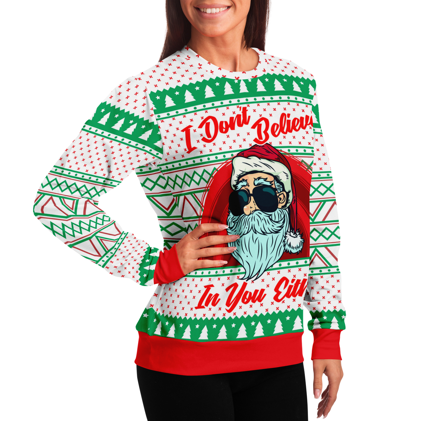 Joke Christmas Sweater Non Believer