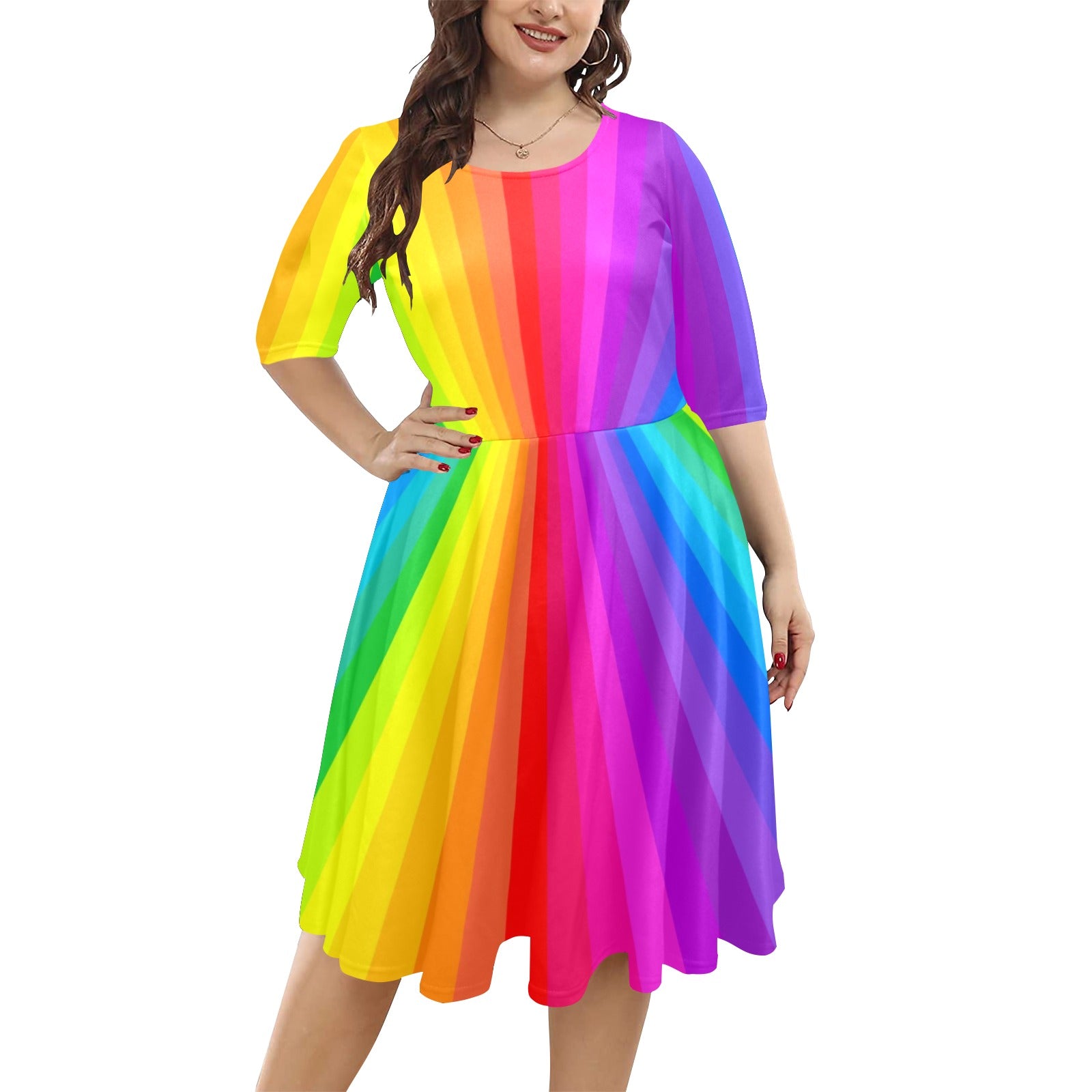 Rainbow Dress With sleeves