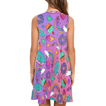 Load image into Gallery viewer, face painter dress with pockets Sugar Rush Rainbow